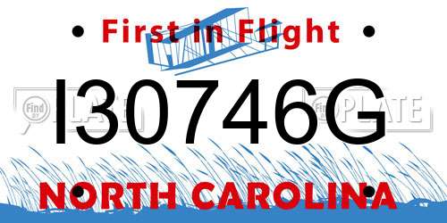 I30746G North Carolina License Plate