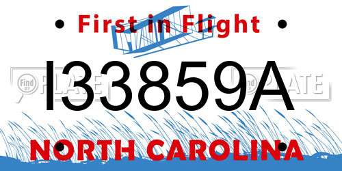 I33859A North Carolina License Plate