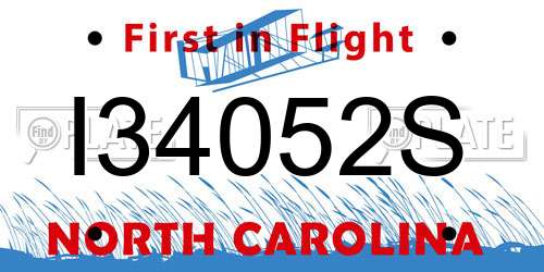 I34052S North Carolina License Plate