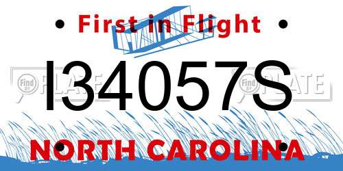 I34057S North Carolina License Plate