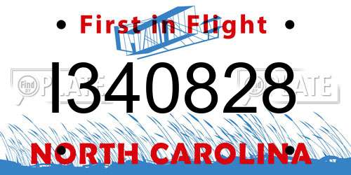 I340828 North Carolina License Plate