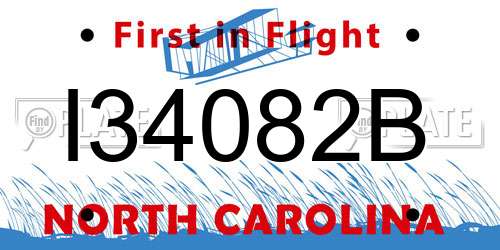 I34082B North Carolina License Plate