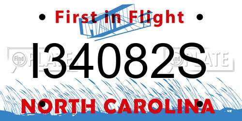 I34082S North Carolina License Plate
