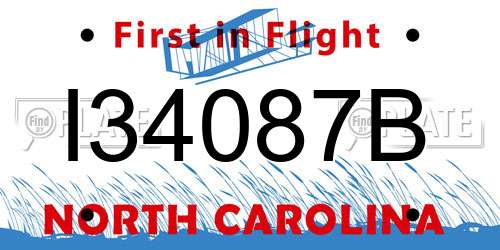 I34087B North Carolina License Plate
