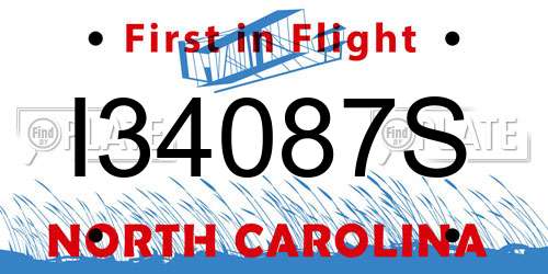 I34087S North Carolina License Plate