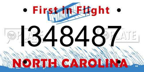 I348487 North Carolina License Plate