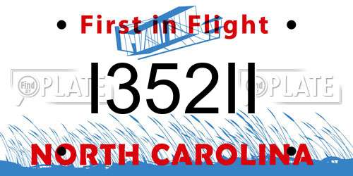 I352II North Carolina License Plate