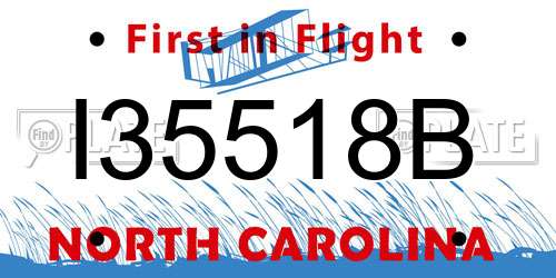 I35518B North Carolina License Plate