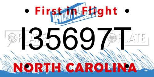 I35697T North Carolina License Plate