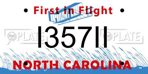 I357II North Carolina License Plate