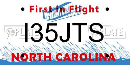I35JTS North Carolina License Plate