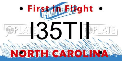 I35TII North Carolina License Plate