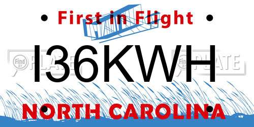 I36KWH North Carolina License Plate