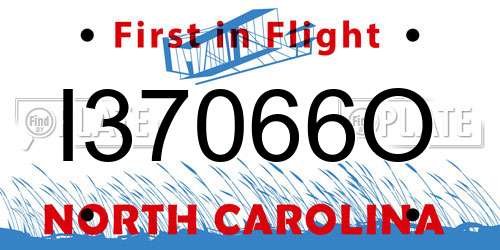 I37066O North Carolina License Plate