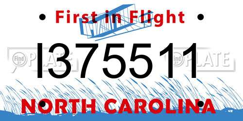 I375511 North Carolina License Plate
