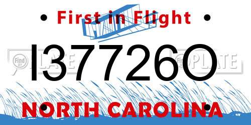 I37726O North Carolina License Plate