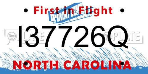 I37726Q North Carolina License Plate