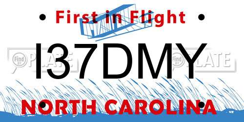 I37DMY North Carolina License Plate