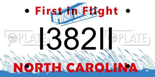 I382II North Carolina License Plate