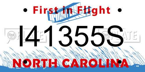 I41355S North Carolina License Plate