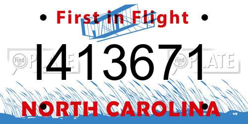 I413671 North Carolina License Plate