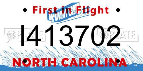 I413702 North Carolina License Plate