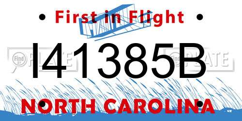 I41385B North Carolina License Plate