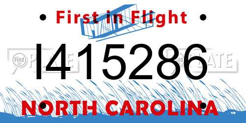 I415286 North Carolina License Plate