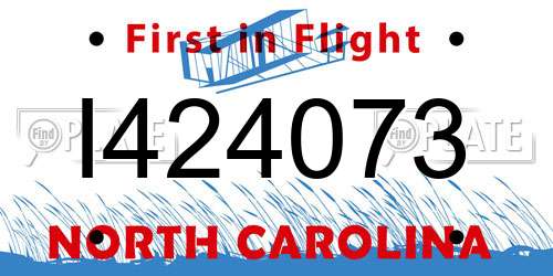 I424073 North Carolina License Plate