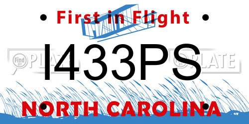 I433PS North Carolina License Plate