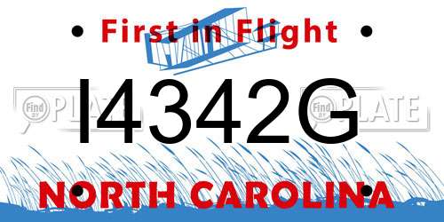 I4342G North Carolina License Plate