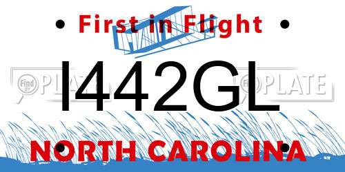 I442GL North Carolina License Plate