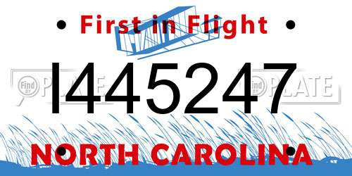 I445247 North Carolina License Plate