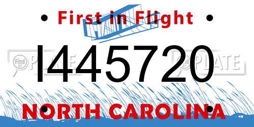 I445720 North Carolina License Plate