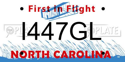 I447GL North Carolina License Plate