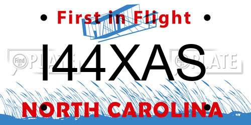 I44XAS North Carolina License Plate