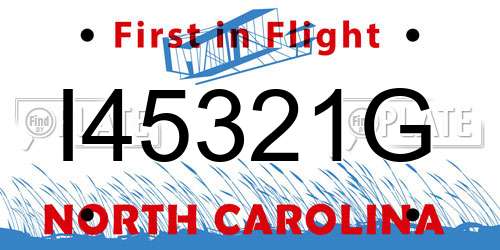 I45321G North Carolina License Plate