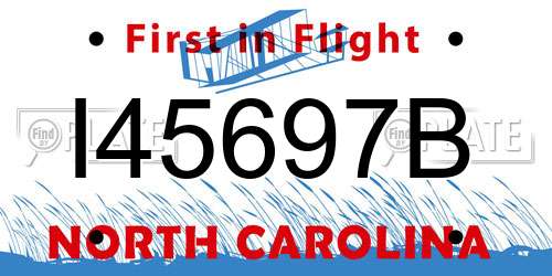 I45697B North Carolina License Plate