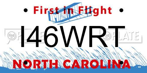 I46WRT North Carolina License Plate