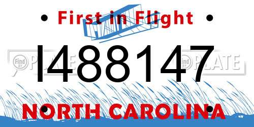 I488147 North Carolina License Plate