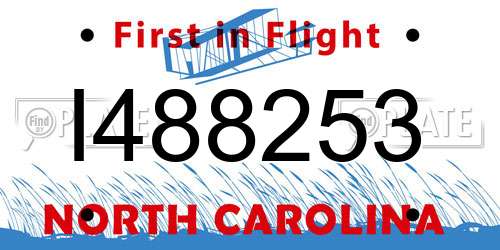 I488253 North Carolina License Plate