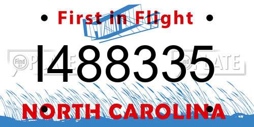 I488335 North Carolina License Plate