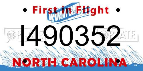 I490352 North Carolina License Plate