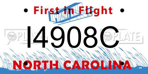 I4908C North Carolina License Plate