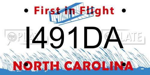I491DA North Carolina License Plate