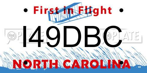 I49DBC North Carolina License Plate