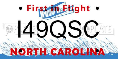 I49QSC North Carolina License Plate