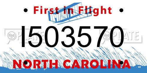 I503570 North Carolina License Plate