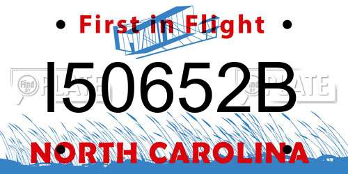 I50652B North Carolina License Plate