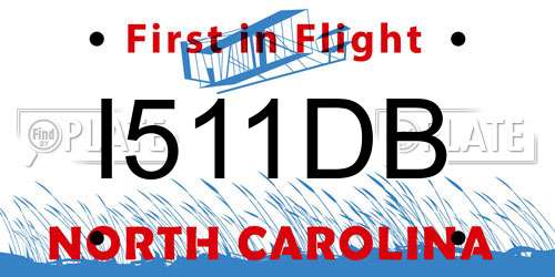 I511DB North Carolina License Plate